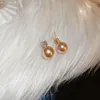 Boucles d'oreilles à clous pour femmes et filles, design rétro français, luxe, perle Champagne, corée, Simple, cristal Zircon, cadeaux de mariage, 2023