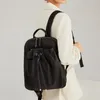 Sacos de escola saco para mulher estética mochila design de moda menina plissado tecido cordão bonito fino back pack dobrável luz mochila