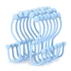 Crochets Rails 100 pièces crochets de rideau de douche 12 pièces anneaux rouleau en acier inoxydable antirouille anti-chute double pour rideaux salle de bain goutte Dhtzc