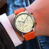 Armbandsur SeaKoss Chronograph Men's Mechanical Watches 40mm 1963 Seagull Manual Winding Movement Silicone Sapphire St1901