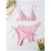 Costumi da bagno da donna Confezione da 3 Due fondi Push Up Bikini Set Costume da bagno per donna Sexy Vita bassa e media Tre pezzi 2023 Costume da bagno