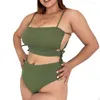 Costume da bagno da donna Bikini a vita alta 2023 Costume da bagno push up a due pezzi tinta unita da donna sexy brasiliano