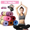 Yogamatten TPE Dubbellaags Antislipmat Oefenkussen met Positielijn Voor Fitness Gymnastiek en Pilates Sport 230907