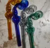 Cachimbos de água para fumar, cachimbo de vidro para queimador de óleo com 14 cm de espessura colorida e material inebriante