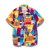 Männer Casual Hemden Sommer Aloha Hawaiian Shirt Männer Kleidung Kokosnuss Baum Gedruckt Weiß Kurzarm Herren Strand Tragen Blusen Tops männlich