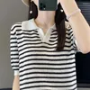 Women's Sweaters Pullover Short Sleeve Sweater T-shirt Fashion Slim Fit Knitted Polo Neck Hollow Out Special Sale Sal