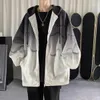 Bluzy męskie 2023 Loose Korean Gardigan Swatershirt Autumn Winter Fried Street Hooded Guit Płaszcz Fashion Hoodie Kobiety