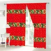 Curtain Gold Red Christmas Santa Celebration Holiday Curtains Living Room Custom Window Drapes Fabric Home Decor