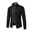 Vestes pour hommes Automne Hiver Veste Slim Fit Stand Collier Zipper Hommes Solide Coton Épais Chaud Pull