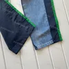 Jeans Patchwork fronte-retro Lettere ricamate Tutte le donne Pantaloni casual alla moda Jeans larghi a gamba dritta