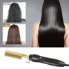 Saç düzleştiricileri 2 arada 1 ısıtma tarağı saç düzleştirici düz ütü düzleştirici fırça fırçası saç styler oluklu kıvırma demir saç kıvırıcı tarak 230907