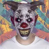 Party Masks Clown Mask Horror Halloween Cosplay Joker Bell Costume Full Face Realistic Latex Mascaras Rave Head Cover Festival Accessories X0907