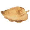 Skålar vardagsrumsdekor Snack Candy Plate Dessert Leaf Form Serving Tray Bread Display Wood Delicate