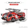 Blocks City Brandman RESCUE ENGINEERING MOVERABLE Byggnadsblock Fire Truck Model Barn Monterad Toy Gift R230907