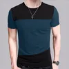 Ternos masculinos A2530 Camiseta com gola redonda masculina camisa de manga curta camiseta casual tamanho M-5XL TX116-R