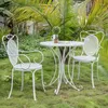 Mobilier de camp, combinaison de Table et chaise de jardin d'extérieur, ensemble de trois pièces pour loisirs, blanc