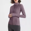 LL Yoga-Outfits für Damen, Workout, Sportmantel, Tauchen, Fitnessjacke, High Street Sports, schnelltrocknend, Activewear-Oberteil, solide Oberteile mit Reißverschluss