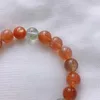 Bracelet à Quartz en pierre de soleil Orange Arusha naturelle, brin naturel, perles rondes claires de 9.1mm, pour femmes