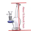 Wholeslae colorido 14mm feminino vidro tabaco água dab rig bong com tigela de erva seca para fumar