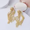 Orecchini a bottone Semplice catena con nappa annodata a clip per orecchio lungo per regali per feste per ragazze