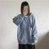 Deeptown surdimensionné basique sweat à capuche zippé femmes mode coréenne solide sweats femme Harajuku Streetwear décontracté à manches longues hauts