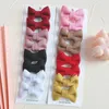 Hårtillbehör 2st/Lot Baby Solid Bows Clip for Kids Girls Cotton Bowknot Nylon Safety Hairpins Born Headwear