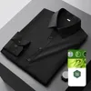 Men's Dress Shirts Shirt Long Sleeve No Pocket Pure Color Social Black White Blue Green Tops