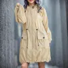 Jaquetas femininas 2023 windbreaker mulheres cordão com capuz capa de chuva zíper bolso trincheira ao ar livre caminhadas casaco à prova de vento outerwear