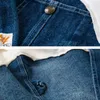 Men's Hoodies Denim Splice Hooded Sweatshirt Kangaroo Pocket Jacket Retro Casual Long Sleeve Pullover For Men