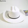 Cappelli a tesa larga Secchiello Bauhinia Cappello da cowboy occidentale nero vintage per uomo Donna Gentleman Cowgirl Jazz Church Sombrero Hombre Caps 230907