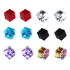 Boucles d'oreilles à clous, 6 paires, mode coréenne, Cube carré coloré, ensemble CZ, en acier inoxydable, magnétique, sans perçage, 6mm