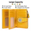 Genuine leather multi-function women designer wallets RFID-protected oil wax cowhide lady fashion casual coin zero card purses female popular clutchs no476