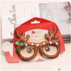 Party Favor Rouge Snowflake Elk Lunettes Cadre Lunettes de Noël Kid Adt Dress Up Jouets Décoration de vacances Rre15271 Drop Livraison Accueil Ga Dhhmp