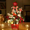 Andra evenemangsfestleverantörer år Desktop Christmas Tree Diy Artificial Mini LED String Lights Decoration Perfect for Table Desk och Counter 230907