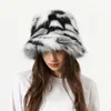Berets Faux Fur Hat For Women's Elegant Autumn Winter Outdoor Luxury Y2k Party Fisherman Warm Korean Senior Bucket