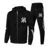 Homens Tracksuits Homens Zipper Hoodies Esporte Ternos Moda Primavera Jaqueta Com Capuz e Sweatpants 2 Peças Set Masculino Casual Atlético Outono Tracksuits X0907