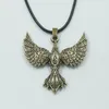 Łańcuchy Piękne Celtics Norse Viking Bird Bronze Kolor Kruk Naszyjnik