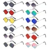 Gafas de sol Moda Pequeña Película de protección UV Metal Sombras para hombres Gafas de sol para mujer Forma de diamante