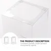 Gift Wrap 3 In 1 Birthday Cake Box Transparent Clear With Lid Cakes Packaging Boxes For Party Anniversary 2Pcs