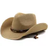 Szerokie brzegowe czapki kowbojowe czapki męskie czapki dla mężczyzn Women Western Akcesoria luksus dżentelmena słomy hat Panama rybołówstwo vintage 230907