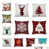 Projekty skrzynek poduszki Święty Mikołaj Claus choinka Snowman Colorf Er Home Sofa Decora