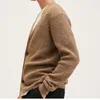 Men's Sweaters Fall Winter Fashion Vintage Long Sleeve V Neck Knitwear Coat For Men Casual Cardigan Knitted Sweater Thickened Warm Jacket