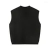 Herrenwesten SYUHGFA Half High Neck Strickpullover Tank Top Streeet Wear 2023 Koreanischer Stil Lose Einfarbige Pullover