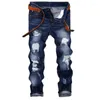 Men's Jeans Men Ripped Denim Pant High Quality Straight S Motorcycle Plus Size