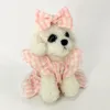 Dog Apparel Cute Sweet Skirt Stylish Princess Style Plaid Dress Comfortable Flying Sleeve Pet Flower Print Pink Clothes