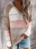 Kobiety swetry jesienne patchwork z kapturem sweter kobiety swobodny długie rękawy dzianinowy górny zimowy paski eleganckie pullover skoczki