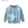 Felpe con cappuccio Felpe Ragazzi 2022 Primavera / Autunno Top Abiti a maniche lunghe Ragazza dei bambini Stampa Cartoon Bambino Dinosauro Moda Felpa Capispalla Costume T230907