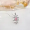 Chaînes YM2023 Fine Bijoux Solide 18K Or Nature 0.13ct Diamants Roses Pendentifs Colliers Pour Femmes Cadeaux D'anniversaire