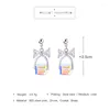 Dangle Earrings OL Office Zircon Earring Style Simple Cute Square Colorful Glass Bowknot Drop For Women Fashion Jewelry Wholesale