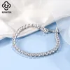 Bracelet Rinntin 925 Bracelet de Tennis en argent Sterling femmes avec 4mm luxe zircon cubique Bling Bracelet hommes Hip Hop bijoux cadeau SB95 230907